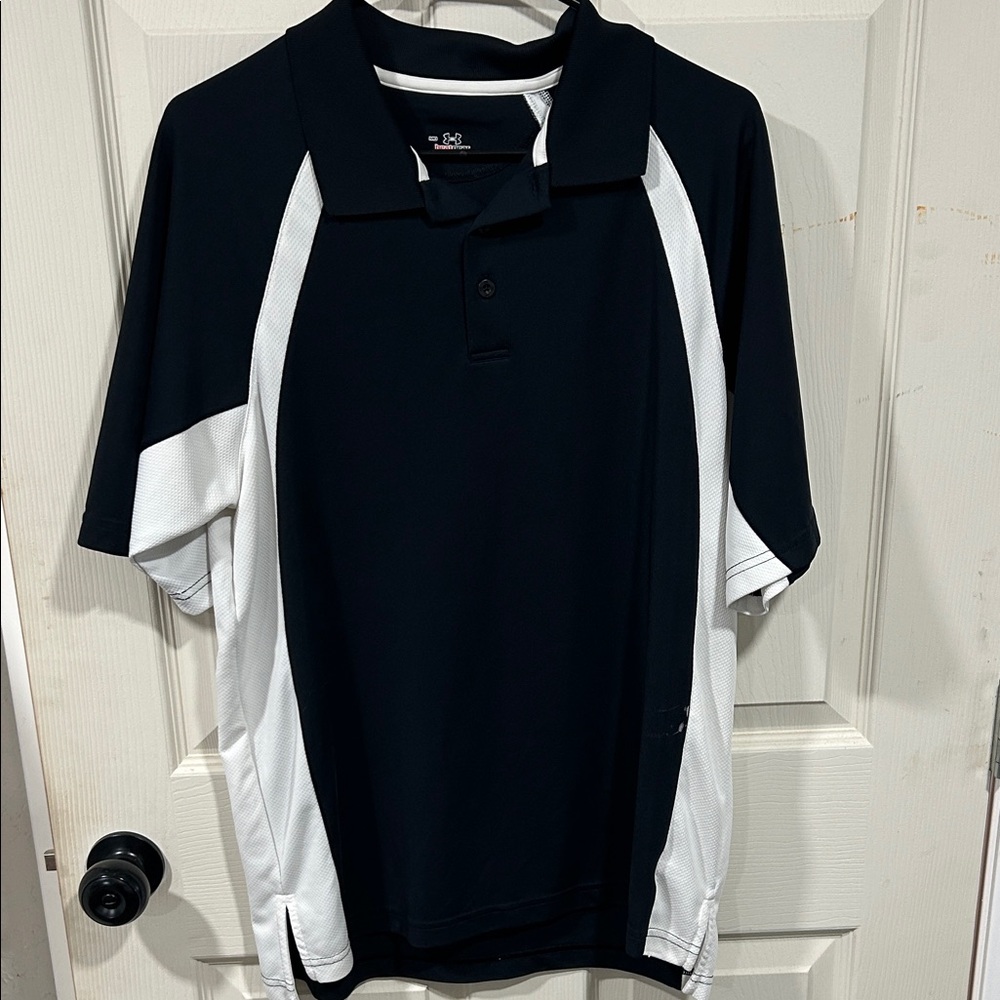 Under Armour Black and White Men's Polo Shirt